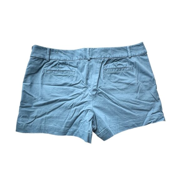 Loft Womens Shorts 18 Riviera Chino Solid Blue Preppy Nautical - Picture 2 of 9